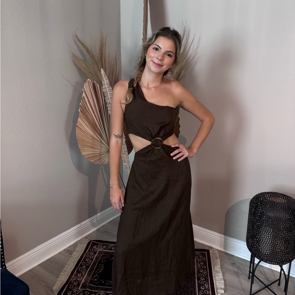 Bohme Brown One Shoulder Sundress